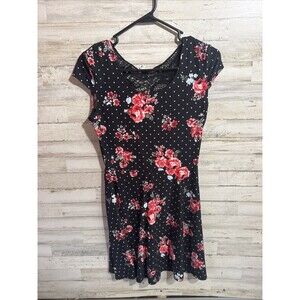 No Boundaries Black Floral Dress M (7-9)